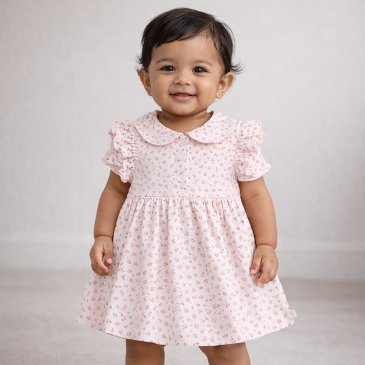S/S Baby Frock - Baby Girl Cotton Outfit (0–24M)