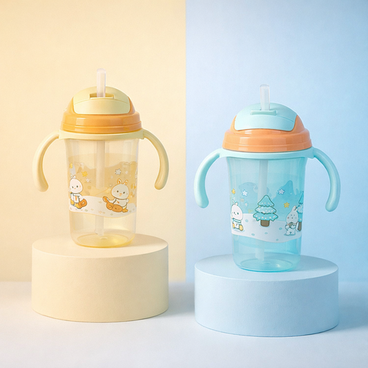 Baby Den Water Bottle for Kids 300ml | BPA-Free, Multi-Colour, Lightweight