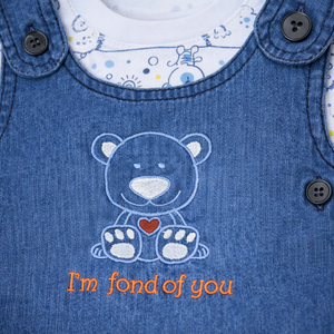 S/S Top with Romper - Baby Girl Cotton Outfit (0–9M)