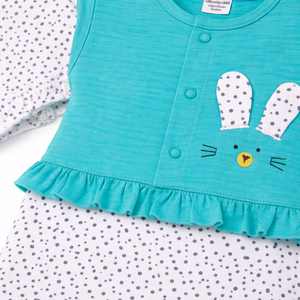 F/S Romper with Cap - Baby Girl Cotton Outfit (0–9M)