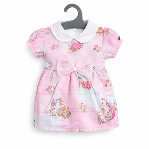 Baby Pink Floral Gown - Baby Girl Cotton Outfit (0–12M)