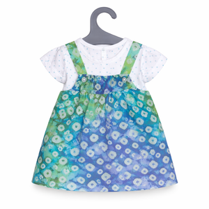 Green & Blue Floral Frock Set - Baby Girl Cotton Outfit (0–12M)