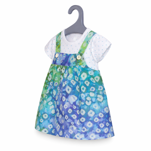Green & Blue Floral Frock Set - Baby Girl Cotton Outfit (0–12M)