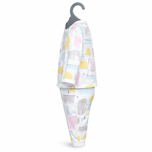 Animal Printed White Night Dress for Baby Boy - Cotton Outfit (0–36M)