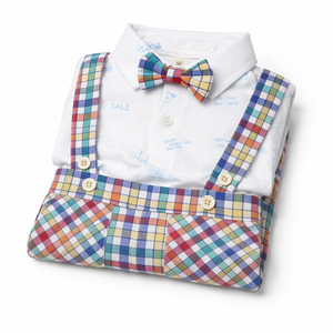 Vibrant Dress Set with Bow for Baby Boy - Cotton Outfit (0–9M)