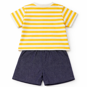 Yellow white striped t-shirt