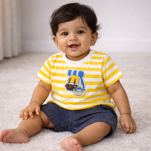 Yellow white striped t-shirt