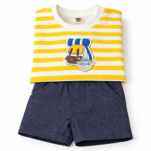 Yellow white striped t-shirt