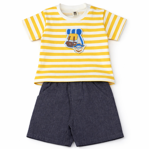 Yellow white striped t-shirt