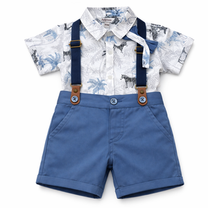 Zebra Shirt & Suspender Short