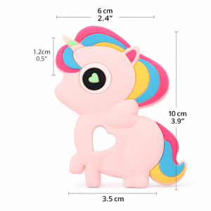 Baby Den Unicorn Teether - BPA Free Silicone, Multi-colour