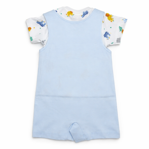 Romper with Embroidered Animal Design for Baby Boy - Cotton Outfit (0–9M)