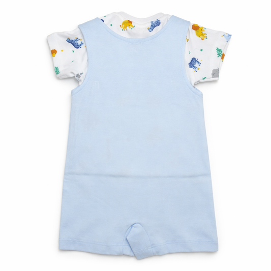 Romper with Embroidered Animal Design for Baby Boy - Cotton Outfit (0–9M)