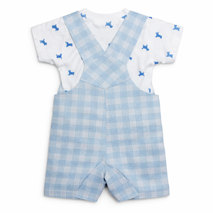 Baby Outfit with Embroidered Puppy for Baby Boy - Cotton Outfit (0–24M)