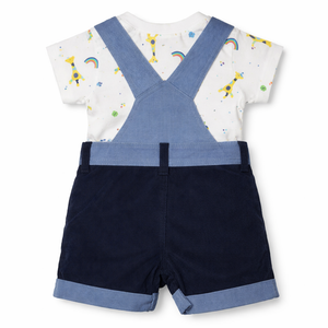 Baby Outfit with Embroidered Giraffe for Baby Boy - Cotton Outfit (0–24M)