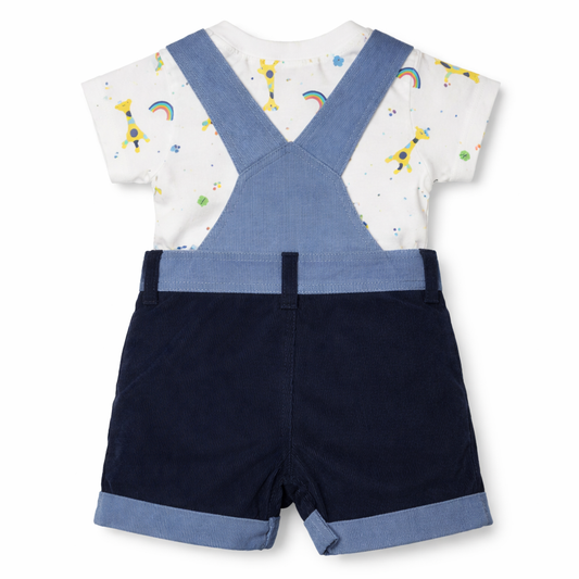Baby Outfit with Embroidered Giraffe for Baby Boy - Cotton Outfit (0–24M)