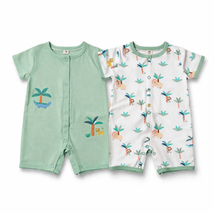Mint Green Baby Half Romper for Baby Boy - Cotton Outfit (0–9M)