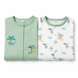Mint Green Baby Half Romper for Baby Boy - Cotton Outfit (0–9M)
