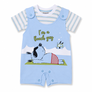 Baby Boy S/S Top with Romper - Cotton Outfit (0–9M)