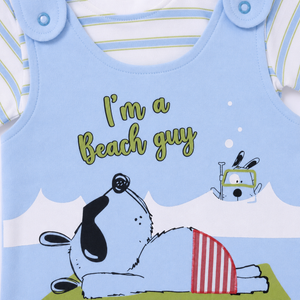 Baby Boy S/S Top with Romper - Cotton Outfit (0–9M)