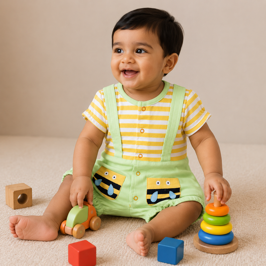 S/S Romper for Baby Boy - Cotton Outfit (0–9M)