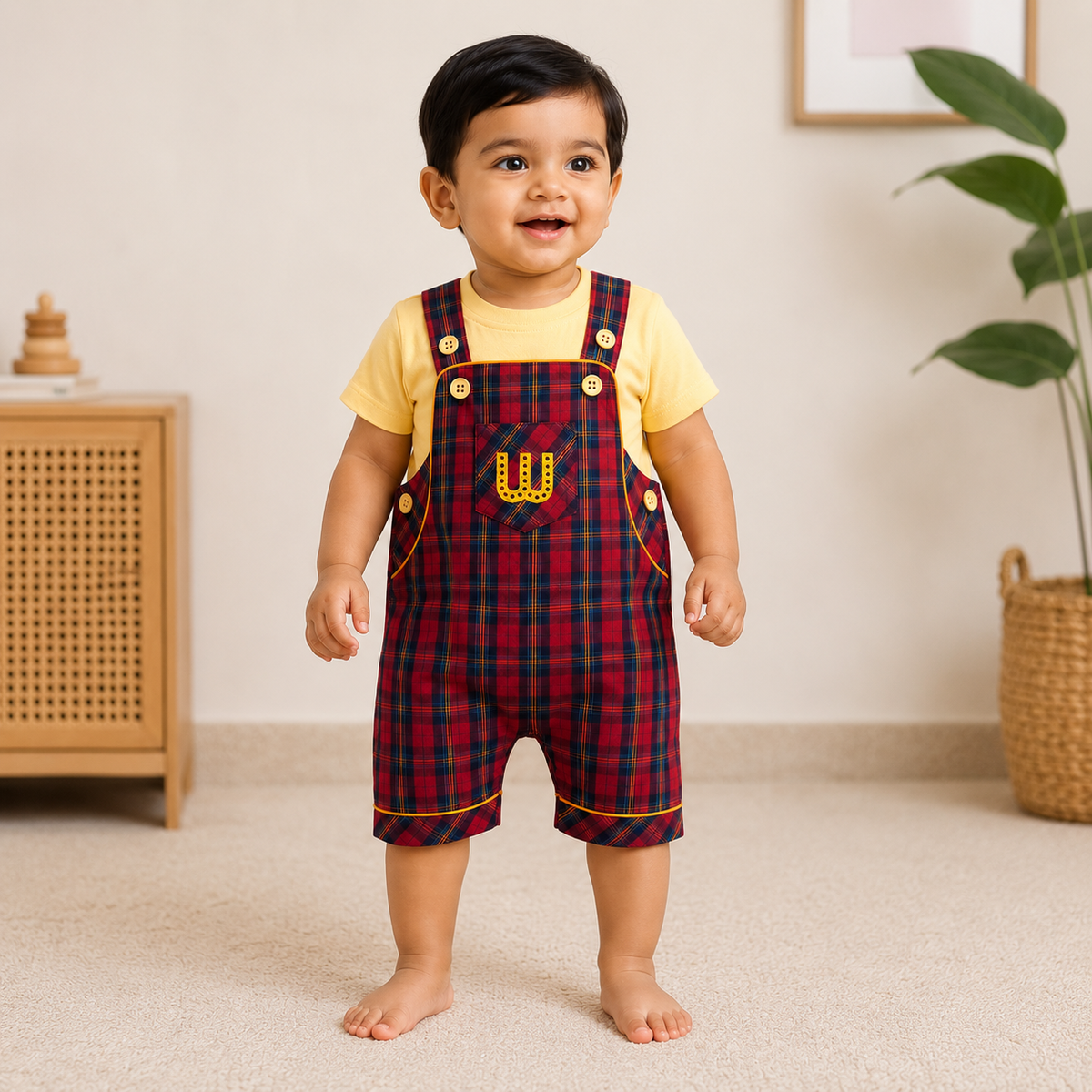 S/S T Shirt with Dungeree for Baby Boy - Cotton Outfit (0–24M)