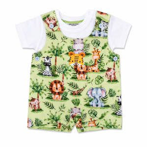 S/S Top with Fancy Romper for Baby Boy - Cotton Outfit (0–9M)