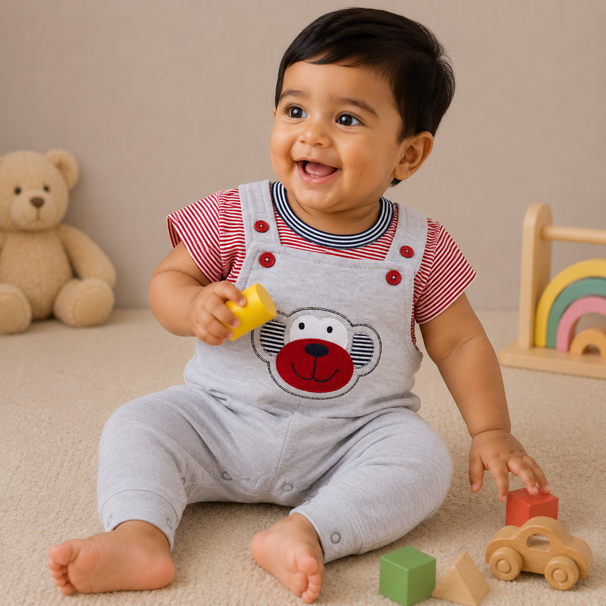 F/S T-Shirt with Gallice for Baby Boy - Cotton Outfit (0–12M)