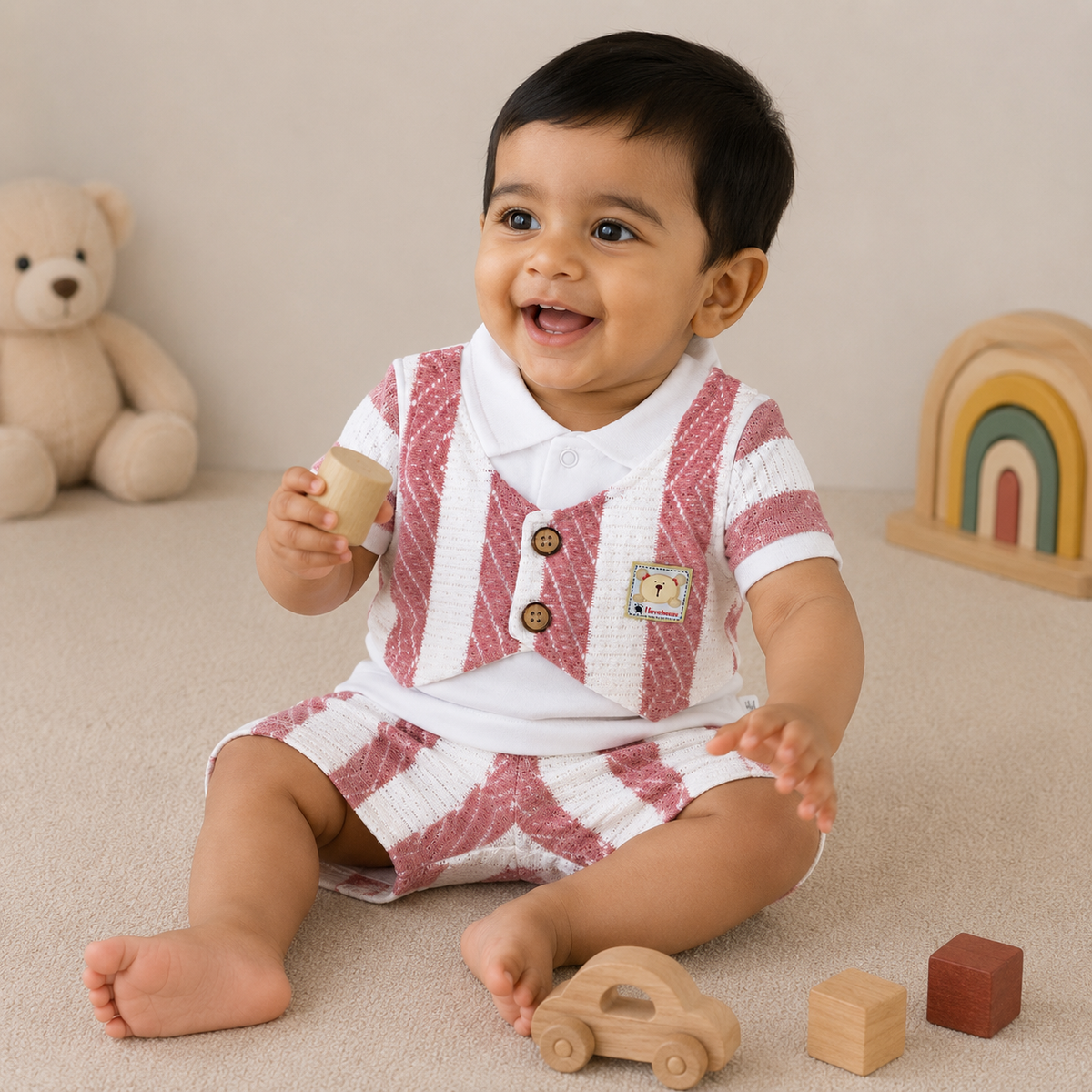 S/S Fancy T Shirt with Shorts for Baby Boy - Cotton Outfit (0–12M)