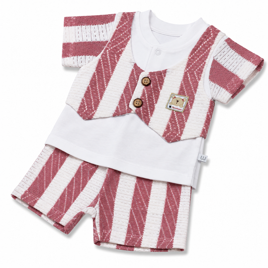 S/S Fancy T Shirt with Shorts for Baby Boy - Cotton Outfit (0–12M)