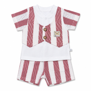 S/S Fancy T Shirt with Shorts for Baby Boy - Cotton Outfit (0–12M)