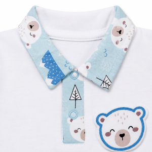S/S Romper with Bear Face for Baby Boy - Cotton Outfit (0–9M)