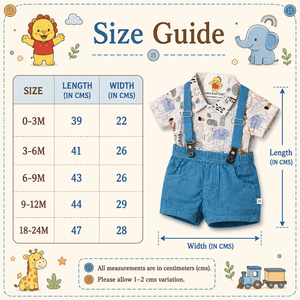 S/S Shirt with Suspender Shorts for Baby Boy - Cotton Outfit (0–24M)