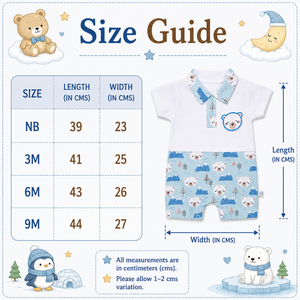 S/S Romper with Bear Face for Baby Boy - Cotton Outfit (0–9M)