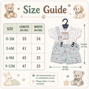 S/S T-Shirt with Suspender Shorts with Bear Face for Baby Boy - Cotton Outfit (0–12M)