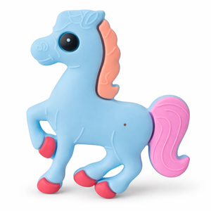 Baby Den Horse Teether - BPA Free Silicone, Multi-colour