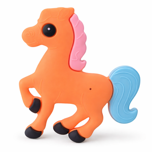 Baby Den Horse Teether - BPA Free Silicone, Multi-colour