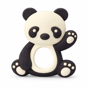 Baby Den Panda Teether - BPA Free Silicone, Multi-colour