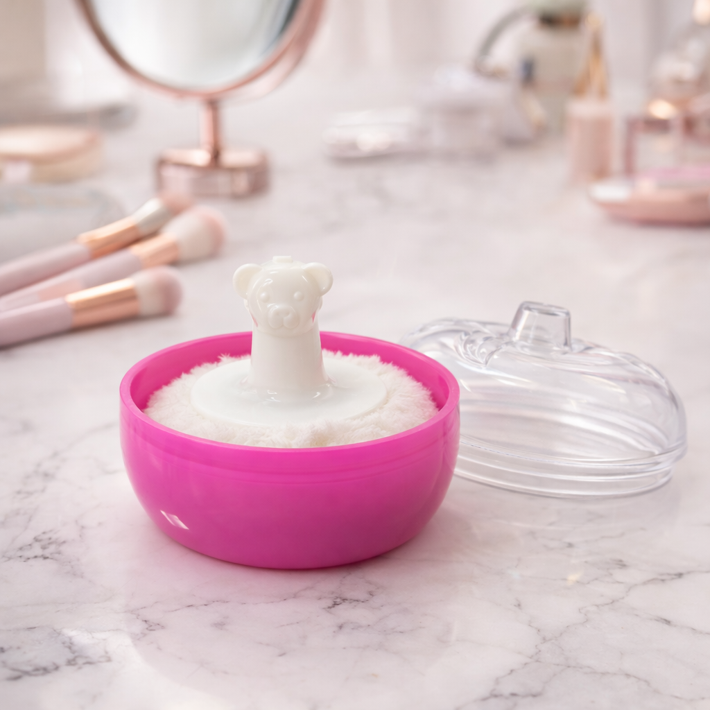 Baby Den Apple Shape Powder Box with Soft Puff - Baby Girls & Boys