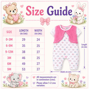 F/S Velour Romper - Baby Girl Cotton Outfit (0–9M)