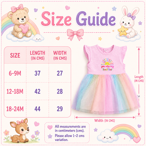 S/S Fancy Baby Dress Rainbow - Baby Girl Cotton Outfit (0–24M)