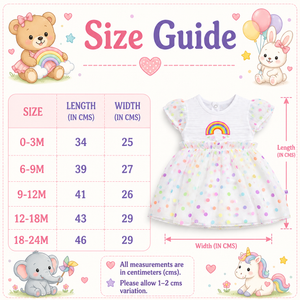 S/S Fancy Baby Dress with Colour Dots - Baby Girl Cotton Outfit (0–24M)