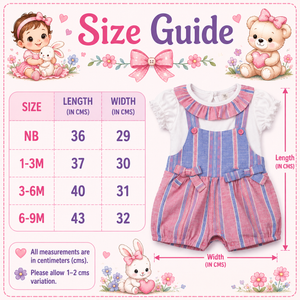 Baby Girl's Striped Outfit with Bows - Baby Girl Cotton Outfit (0–9M)