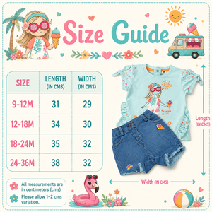 Baby Girl's Cool Oufit with Jeans Short - Cotton Outfit (9-36M)