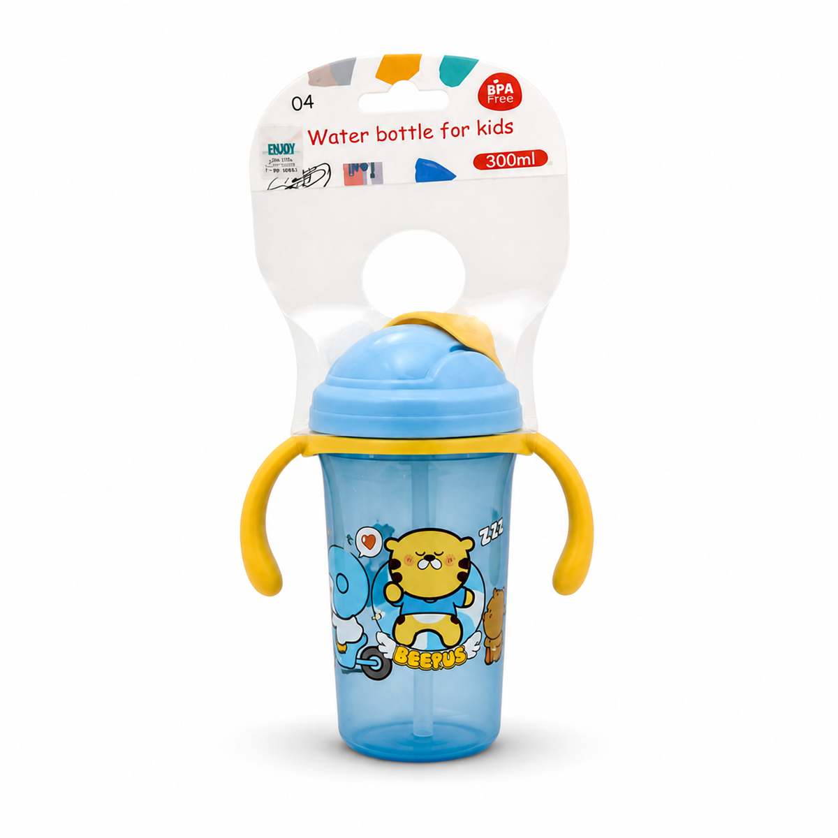 Baby Den Water Bottle for Kids 300ml | BPA-Free, Multi-Colour, Lightweight