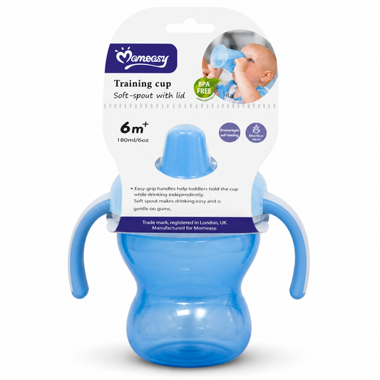 Baby Den Training Cup Soft-Spout with Lid 180ml | BPA-Free, Multi-Colour, Lightweight