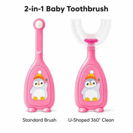 Baby Den Total Teeth Brush Set | Multi-Colour, Soft Silicone Baby Oral Care Toothbrush Kit
