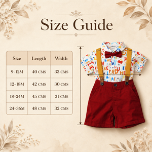 Red Dress Set with Cap & Bow for Baby Boy - Cotton Outfit (9–36M)