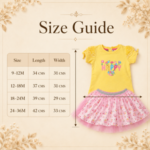 Yellow Top & Pink Skirt - Baby Girl Cotton Outfit (9–36M)