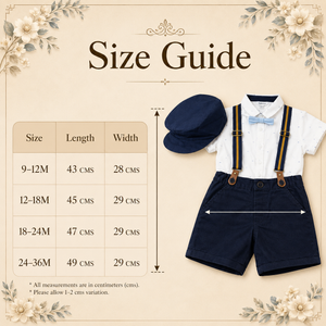 Suspender Short Set with Cap for Baby Boy - Cotton Outfit (9–36M)